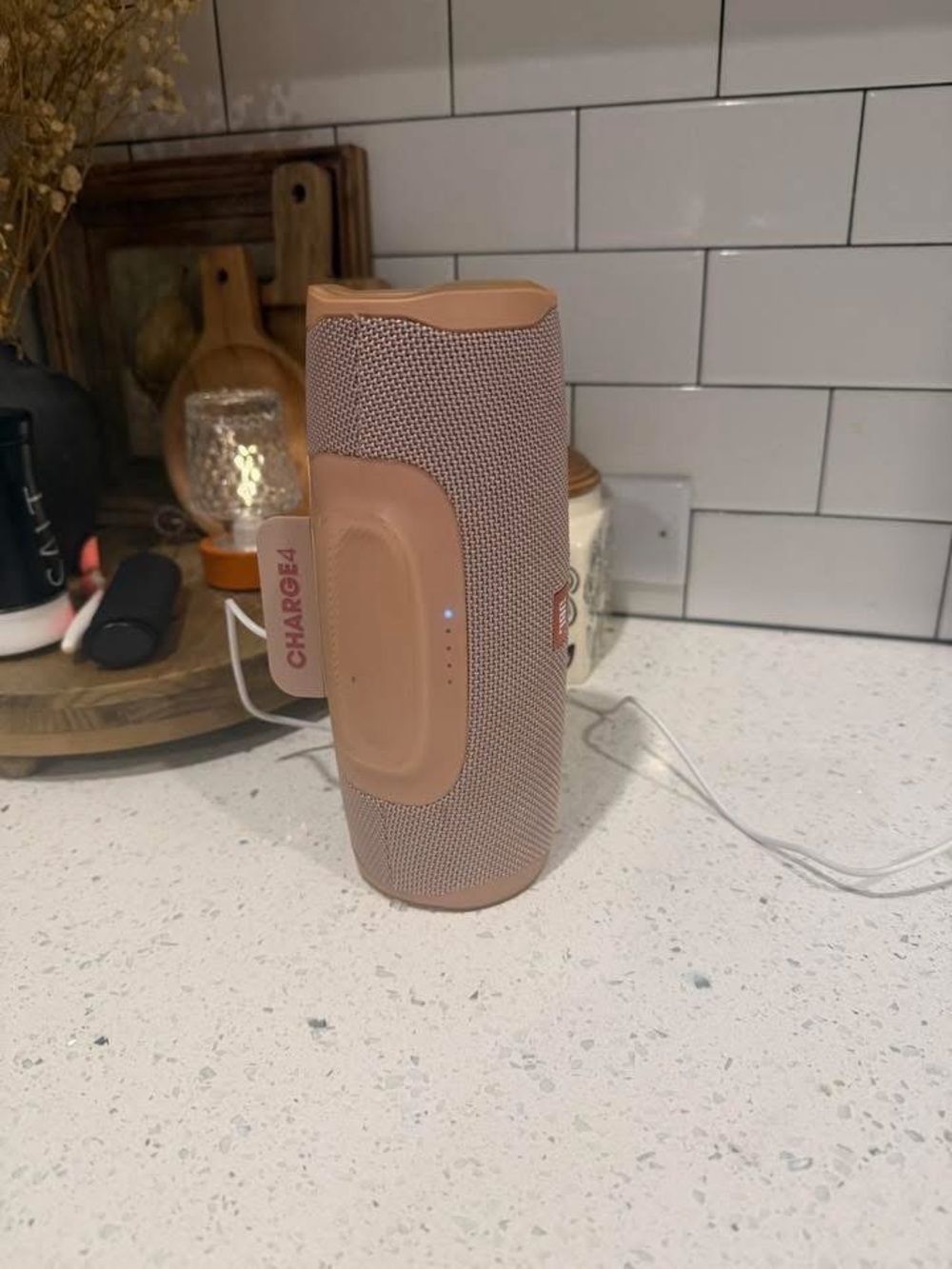 JBL Charge 4 Portable Bluetooth Speaker - Peach/Tan